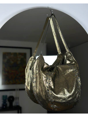 Bolso metalizado de cuero