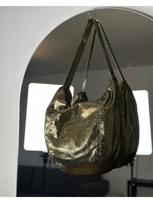 Bolso metalizado de cuero