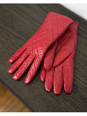 Guantes de cuero rojo