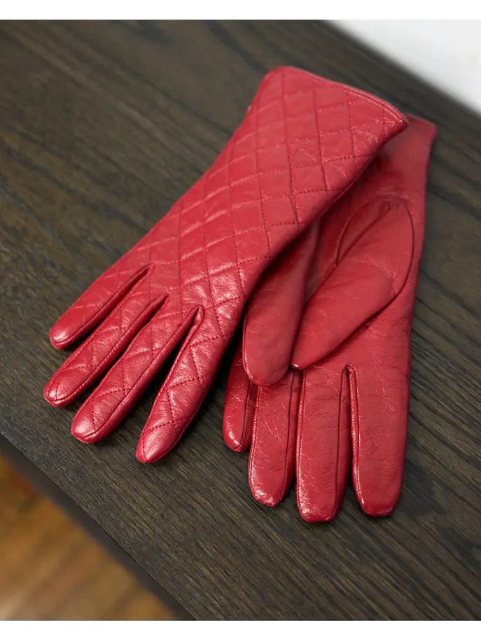 Guantes de cuero rojo 2