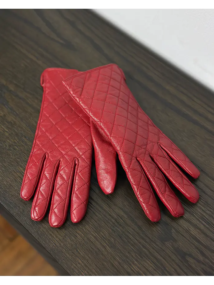 Guantes de cuero rojo 1