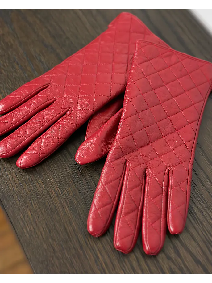 Guantes de cuero rojo 4