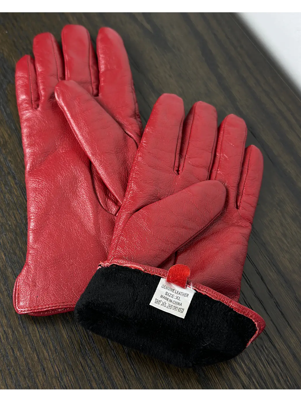 Guantes de cuero rojo 5