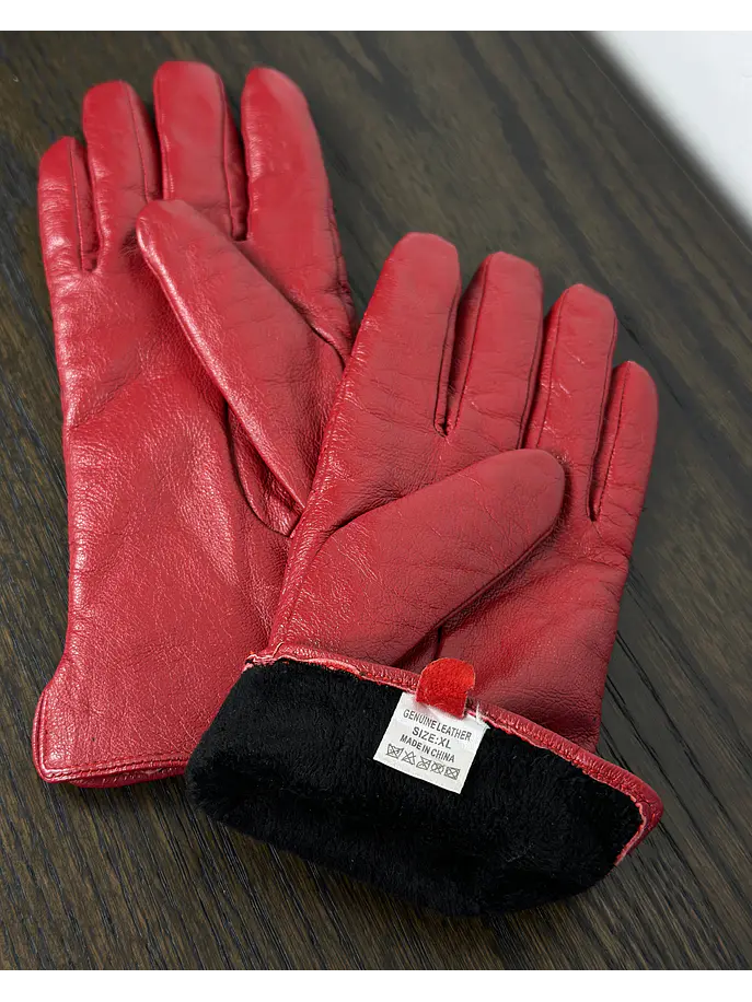 Guantes de cuero rojo 5