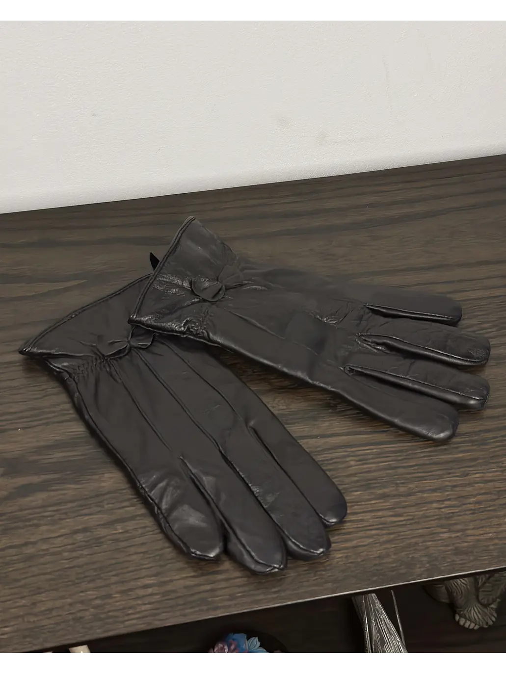 Guantes de cuero negro 1