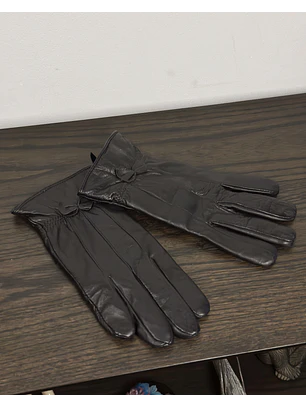 Guantes de cuero negro