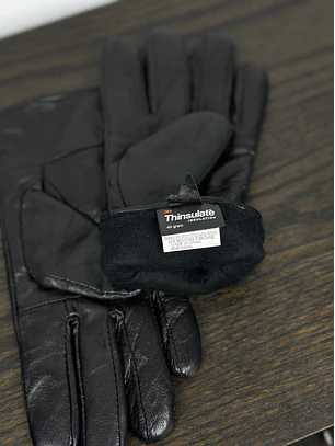 Guantes de cuero negro