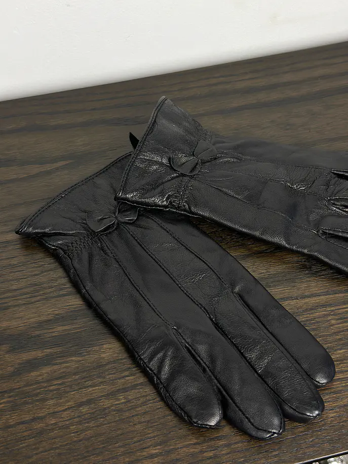 Guantes de cuero negro 5
