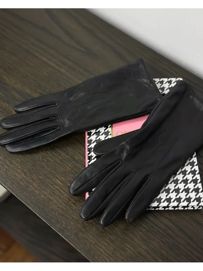 Guantes de cuero negro 1