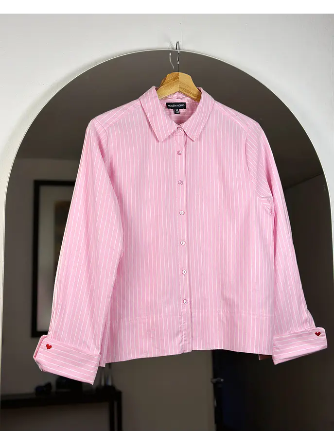 Camisa rosada rayada  1