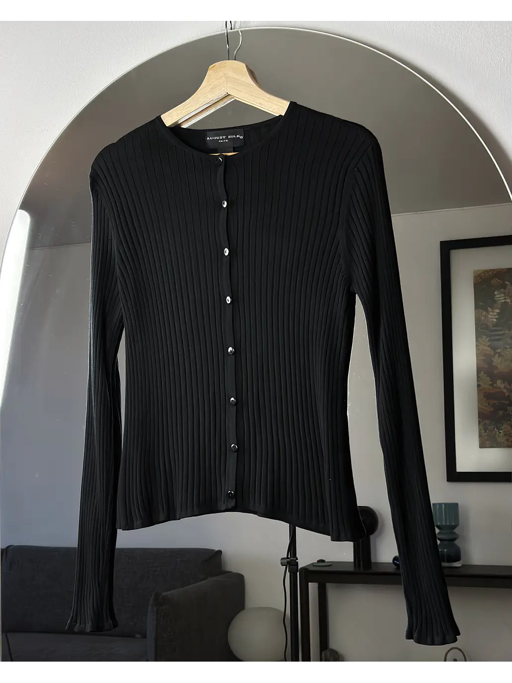 Cardigan negro de seda  1