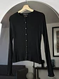 Cardigan negro de seda  - Miniatura 1