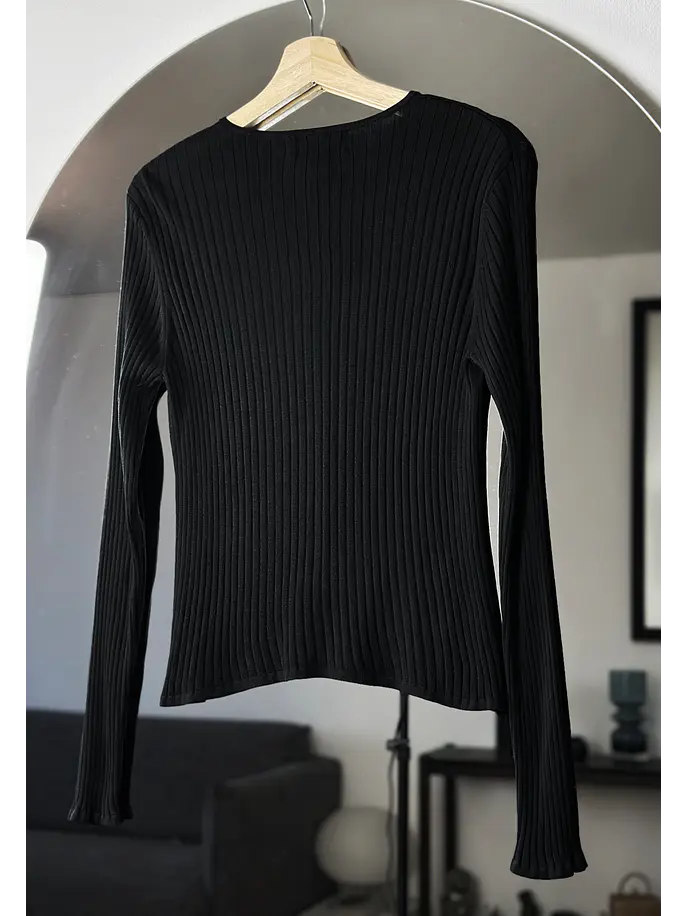 Cardigan negro de seda  3
