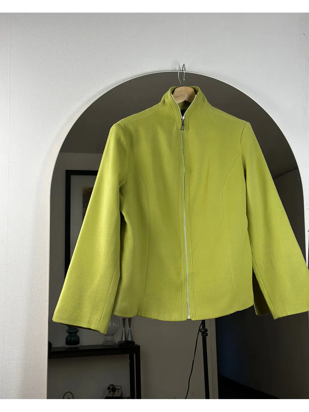 Chaqueta verde limón de cachemira  5