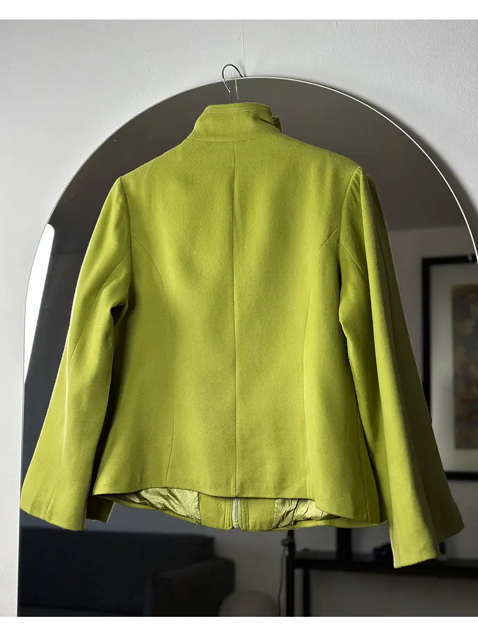 Chaqueta verde limón de cachemira  6