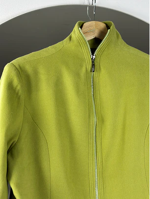 Chaqueta verde limón de cachemira 