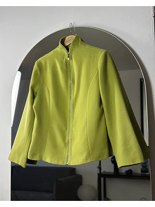 Chaqueta verde limón de cachemira 
