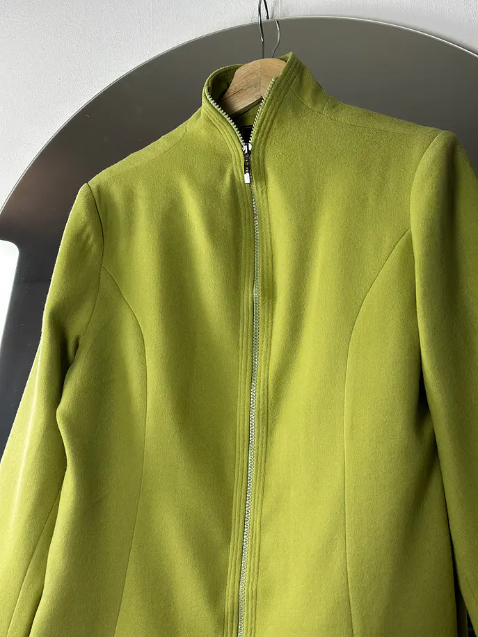 Chaqueta verde limón de cachemira  4