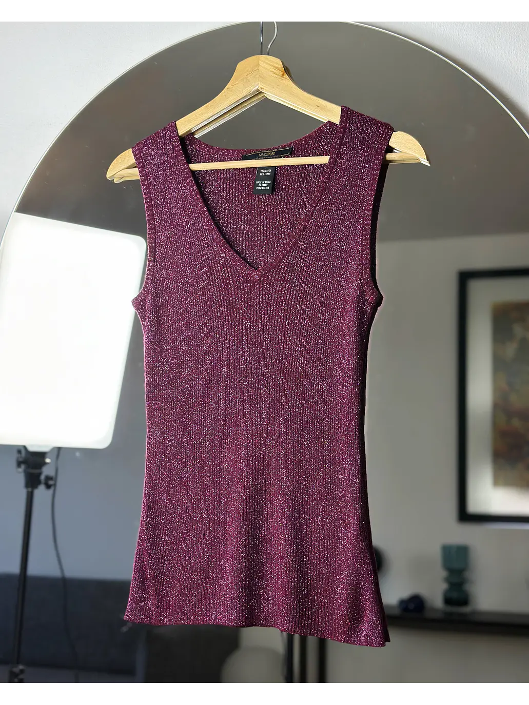 Top fucsia brillos 1