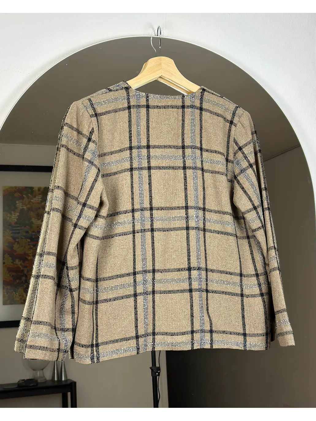Blazer cuadrillé beige 4