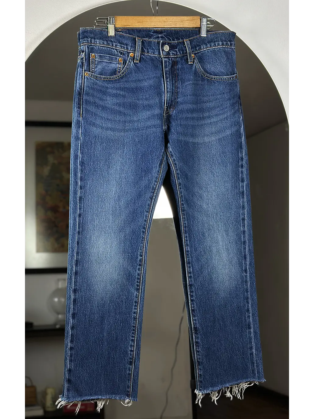 Jeans azul lavado recto 1