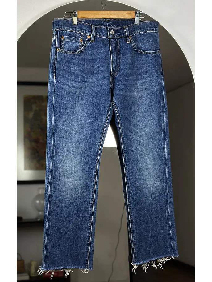 Jeans azul lavado recto 1