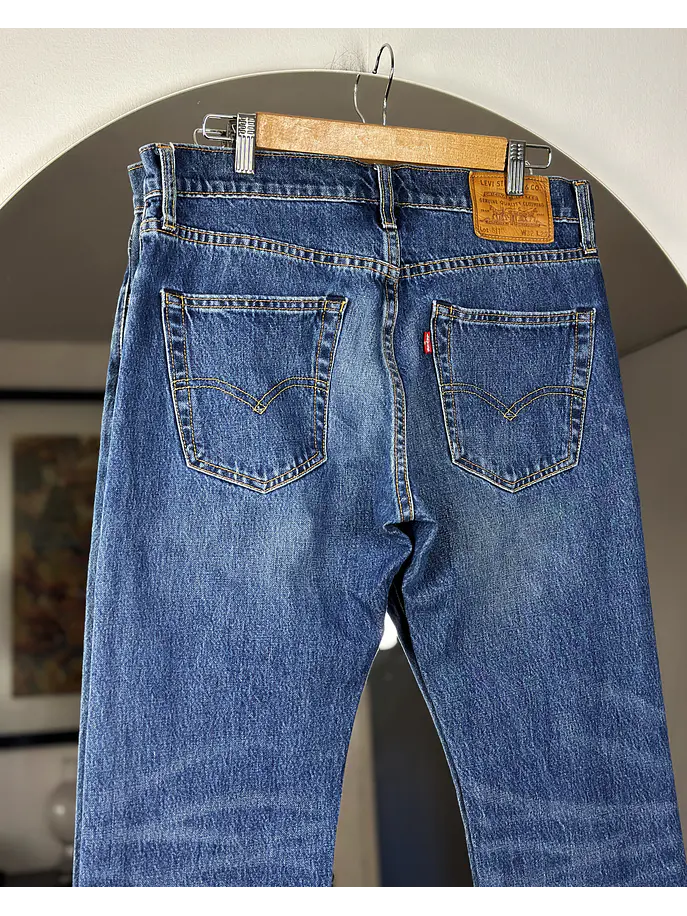 Jeans azul lavado recto 3