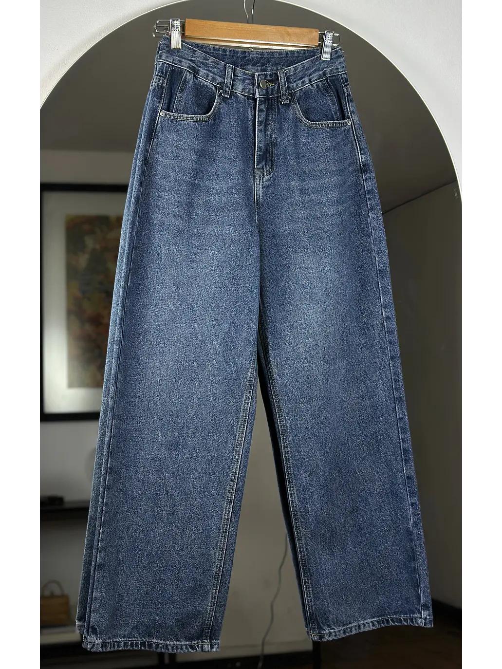 Jeans azul wide leg 1