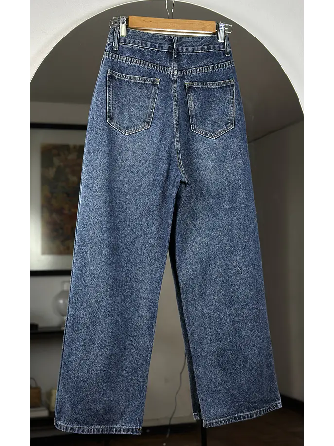 Jeans azul wide leg 3