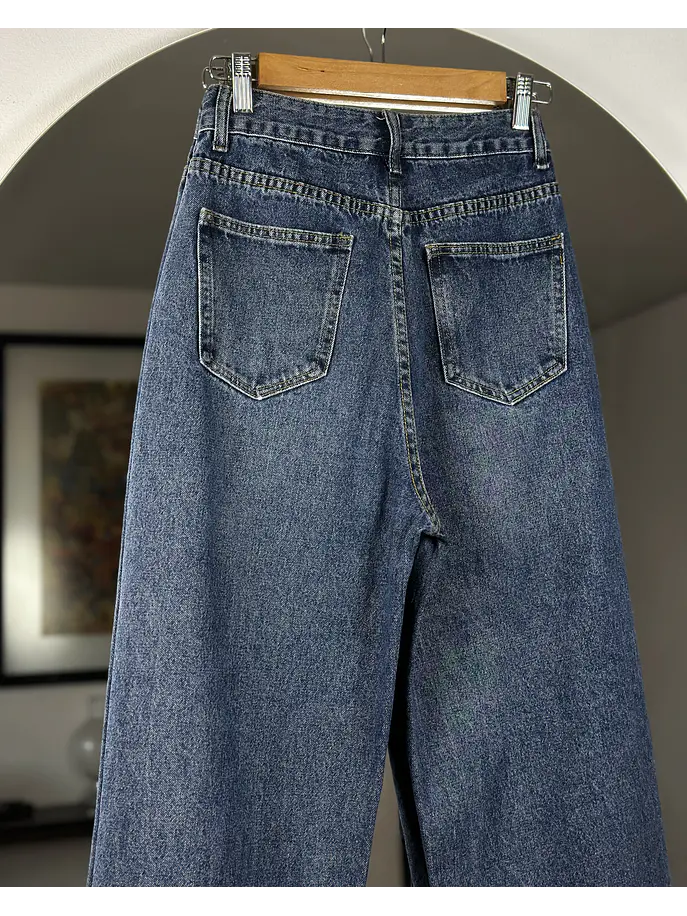 Jeans azul wide leg 4