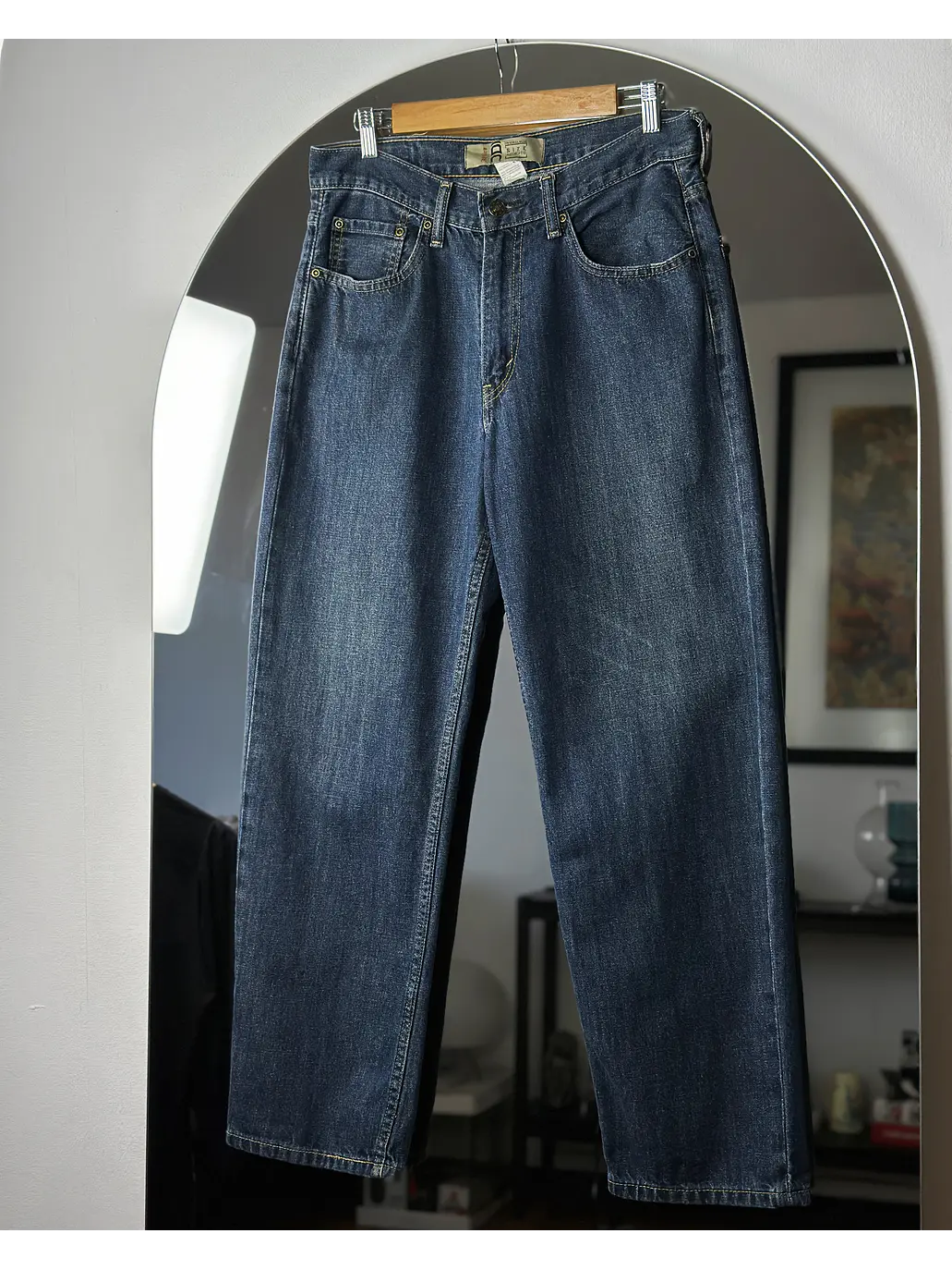 Jeans azul tiro alto 5