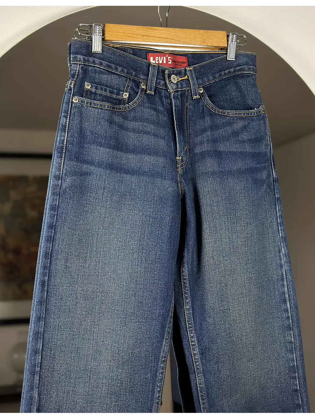Jeans azul lavado recto 2