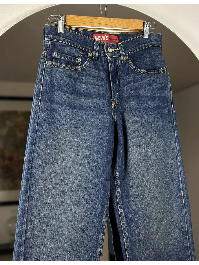 Jeans azul lavado recto 2
