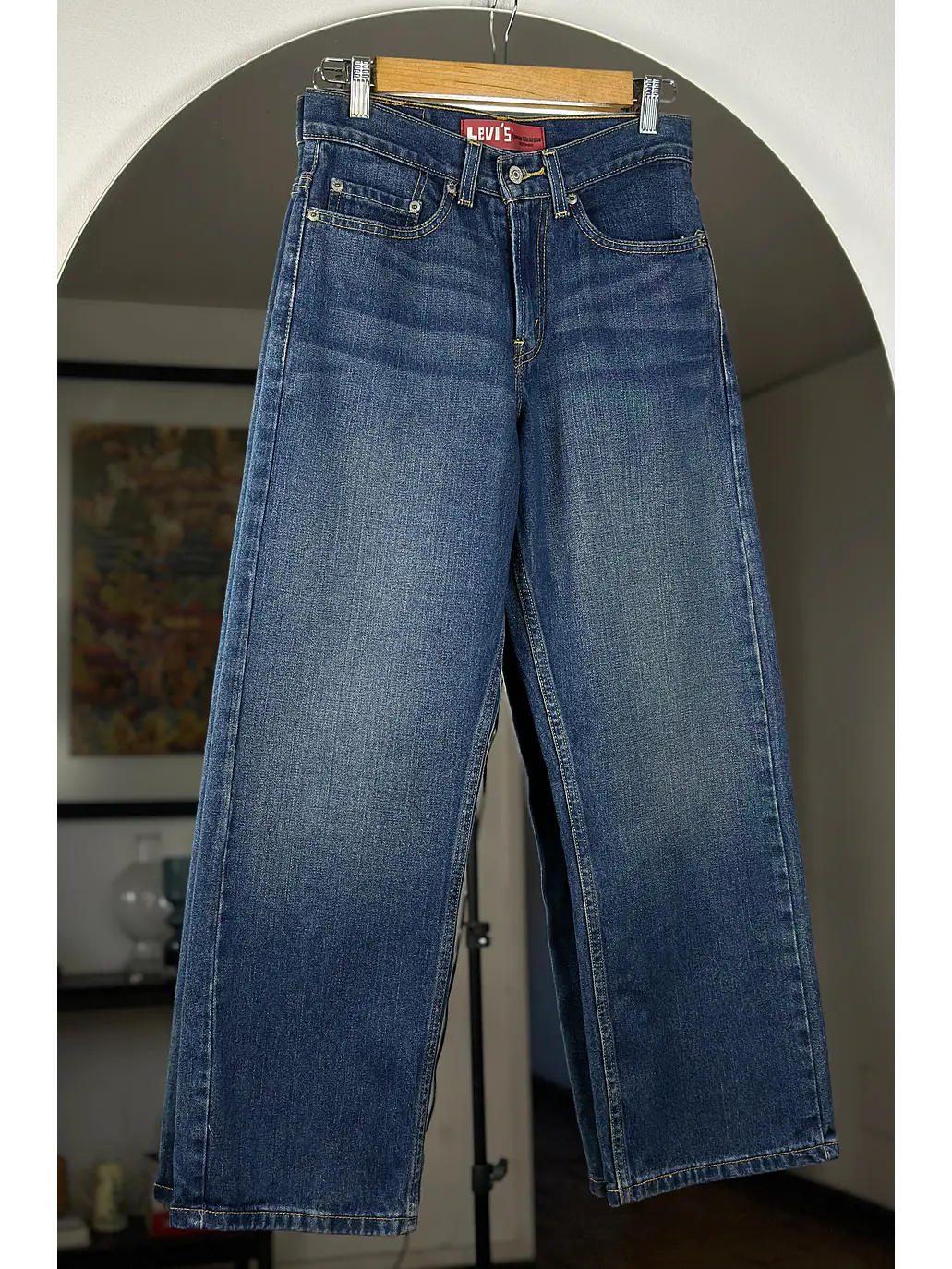 Jeans azul lavado recto 1