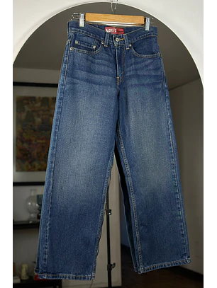 Jeans azul lavado recto