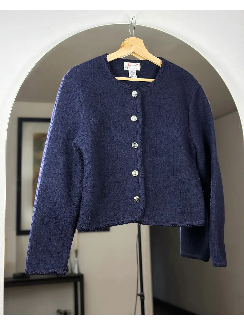 Chaqueta de lana azul marino 1