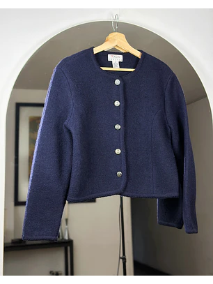 Chaqueta de lana azul marino