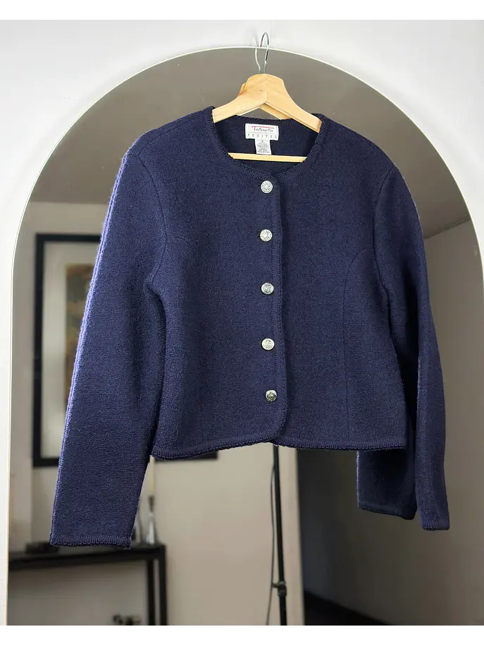 Chaqueta de lana azul marino 1
