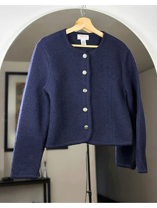 Chaqueta de lana azul marino