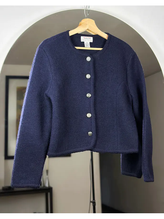 Chaqueta de lana azul marino 2