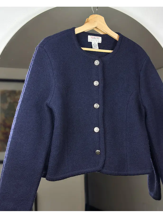 Chaqueta de lana azul marino 3