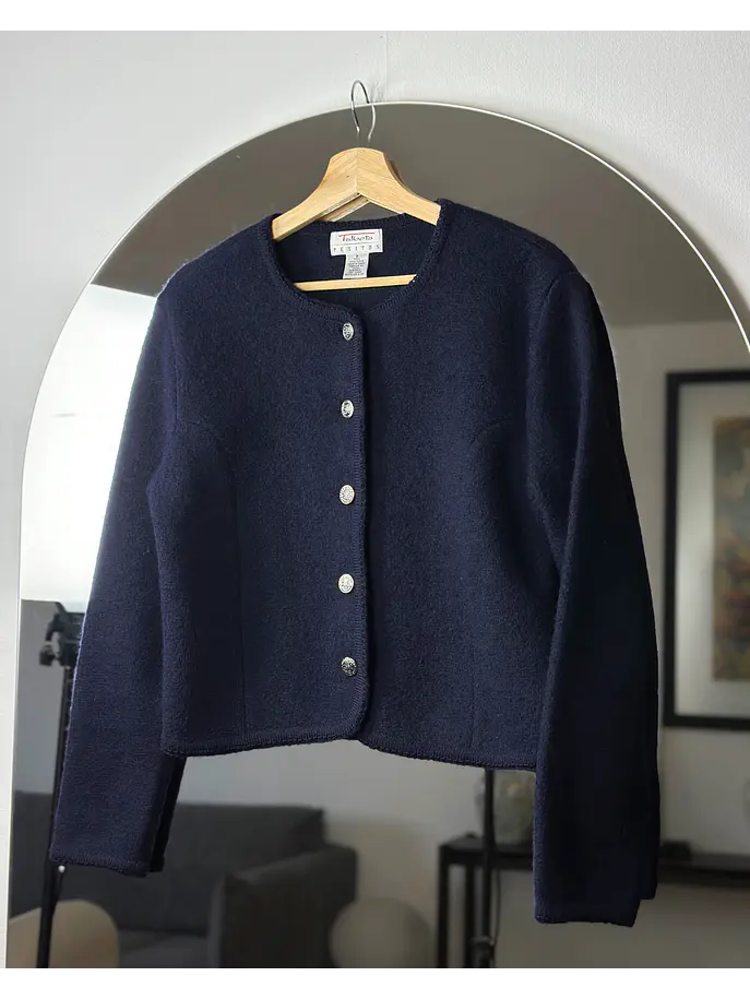 Chaqueta de lana azul marino 4
