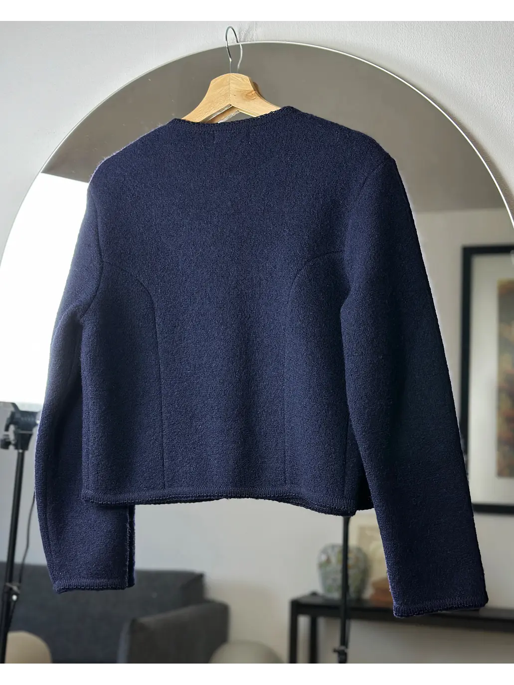 Chaqueta de lana azul marino 5