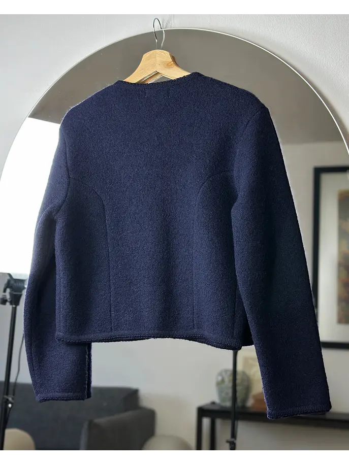 Chaqueta de lana azul marino 5