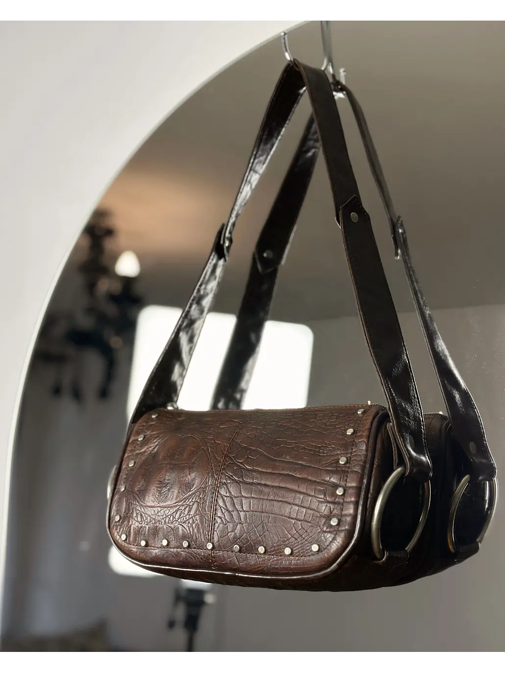 Cartera de cuero café 9