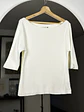 Polera blanca cuello bote - Miniatura 1