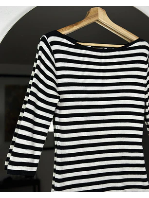 Top rayado cuello bote