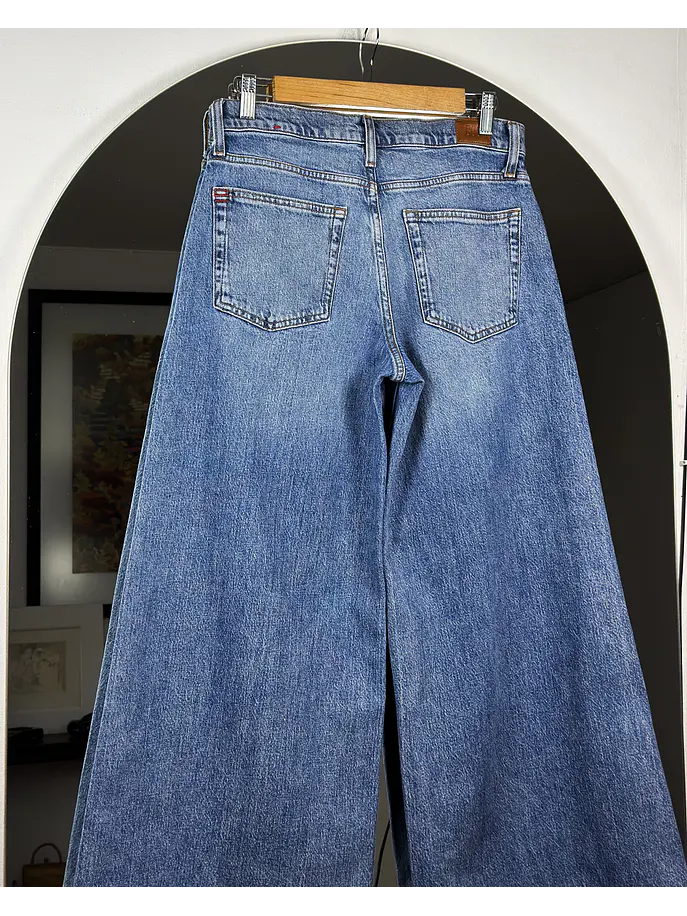 Jeans azul wide leg 4