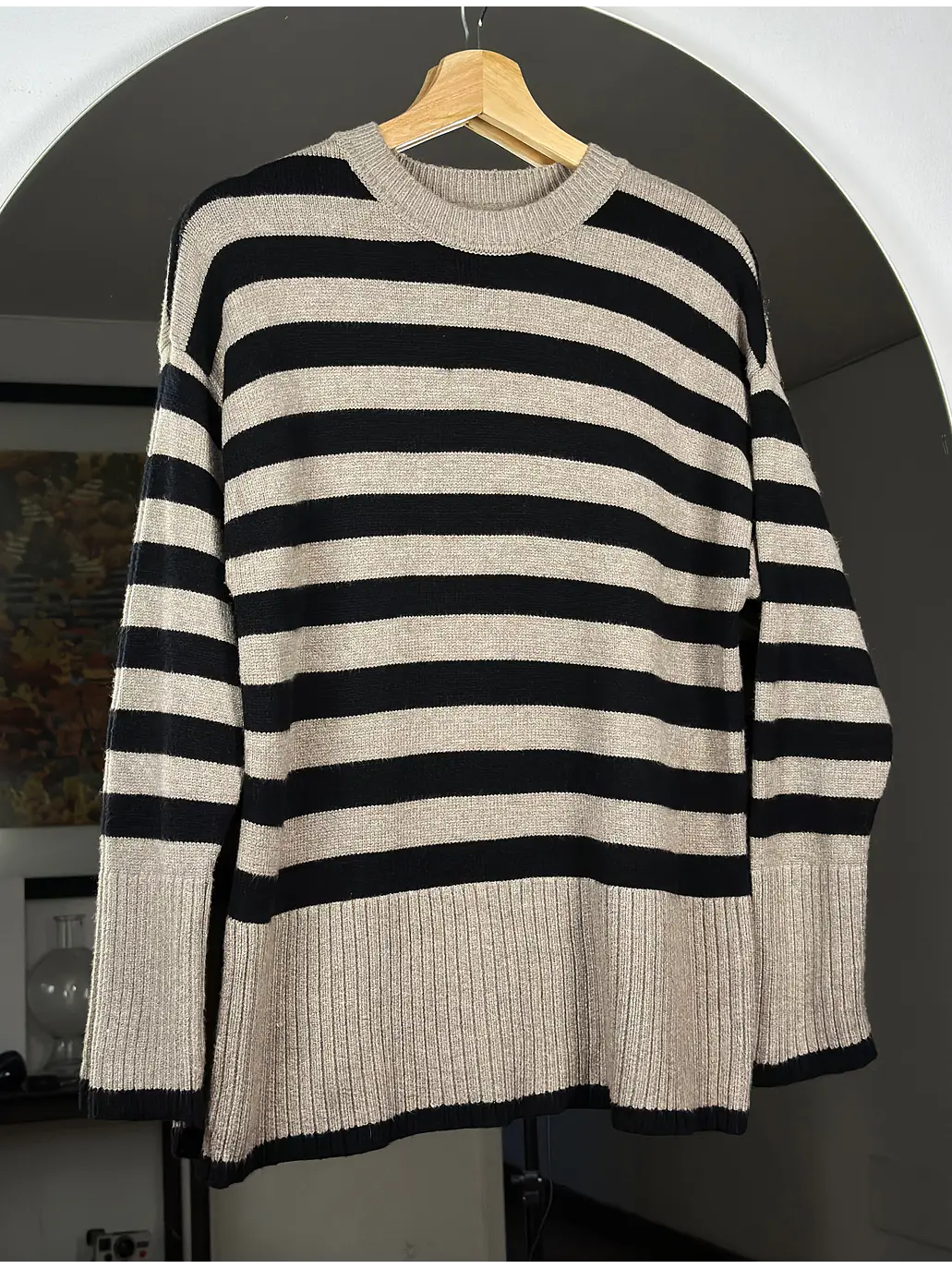 Chaleco rayado beige 1