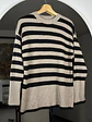 Chaleco rayado beige - Miniatura 1